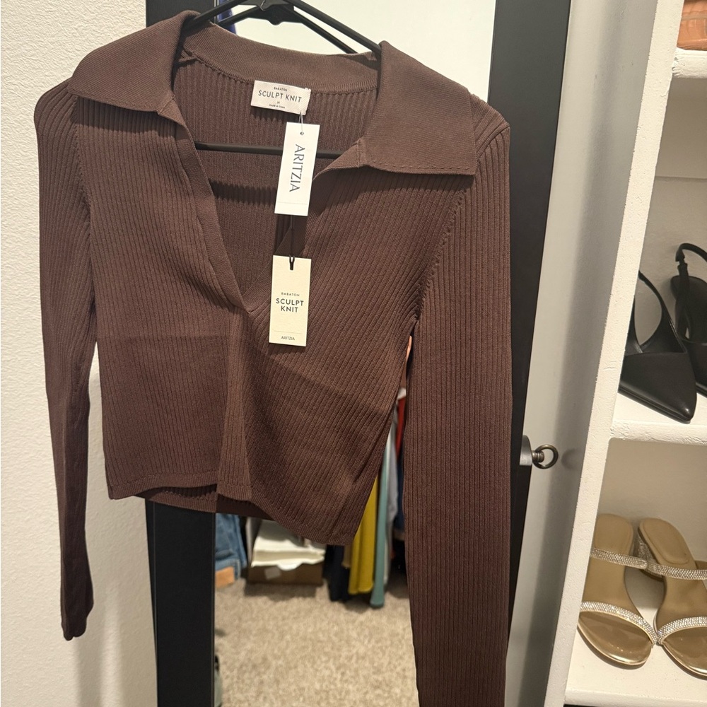Aritzia Brown Sculpt Knit NEW